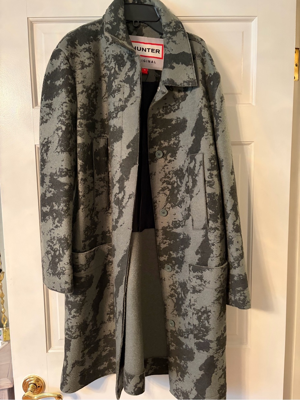 Hunter Green Abstract Pattern  Coat